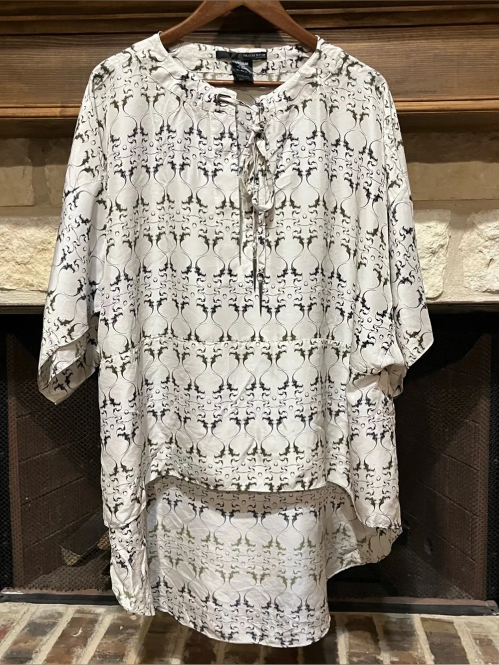 Thomas Wylde Luxury Silk Tunic Blouse Skull Celtic Cross Size M - Picture 13 of 13